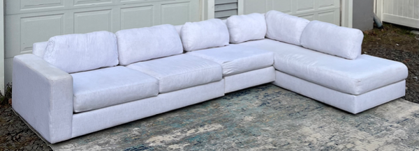 ( Free Delivery ) 146β White West Elm Sectional