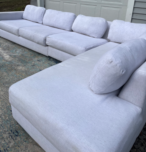 ( Free Delivery ) 146β White West Elm Sectional