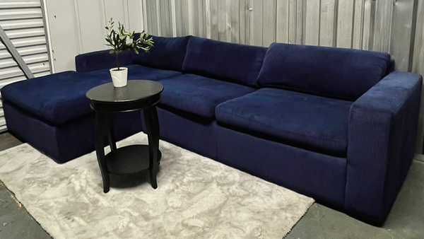 ( Free Delivery ) 115β Blue AllModern Azel Sectional