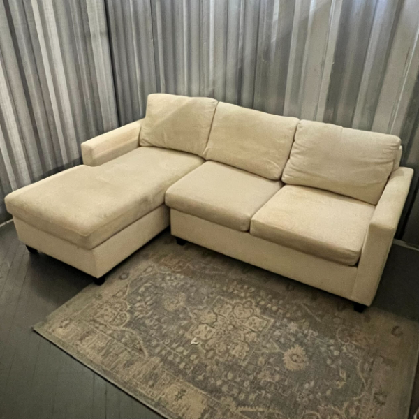 ( Free Delivery ) 86β White Younger NA Sectional