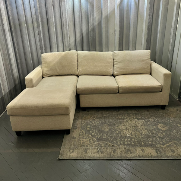 ( Free Delivery ) 86β White Younger NA Sectional