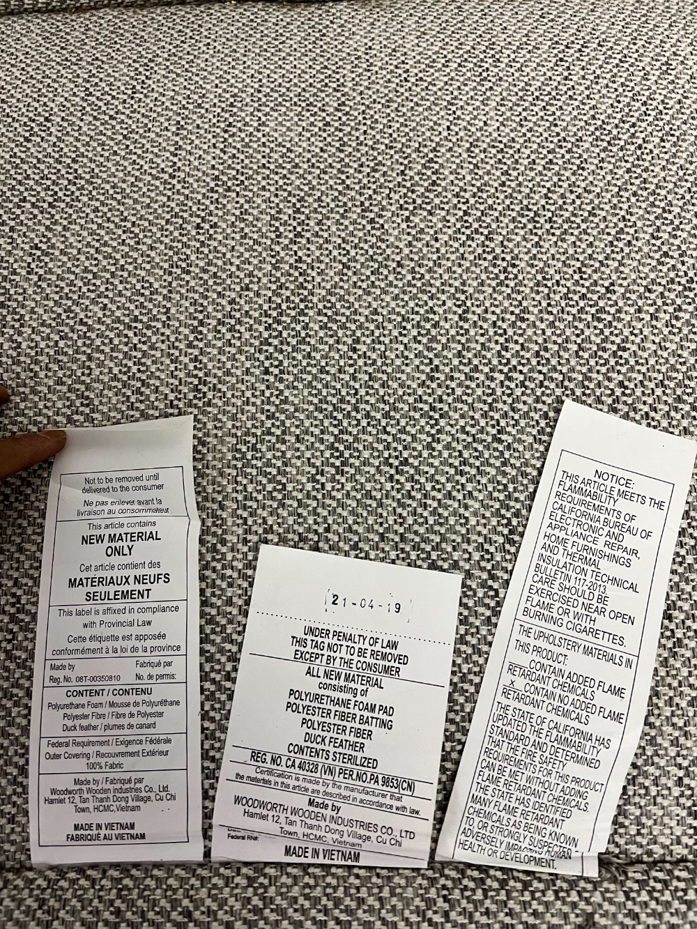 ( Free Delivery ) 51β Gray Article Nord Loveseat