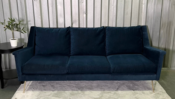 ( Free Delivery ) 78β Blue West Elm Carlo Sofa