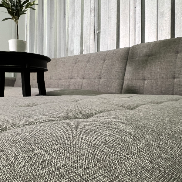 ( Free Delivery ) 116β Gray Modern Sleeper Sectional Sofa