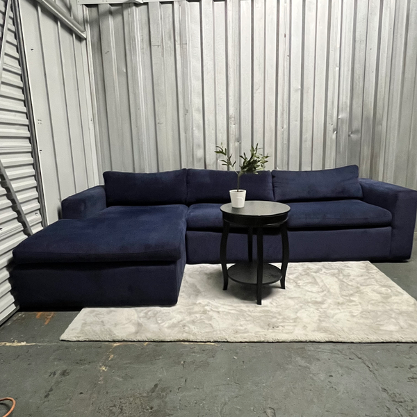 ( Free Delivery ) 115β Blue AllModern Azel Sectional