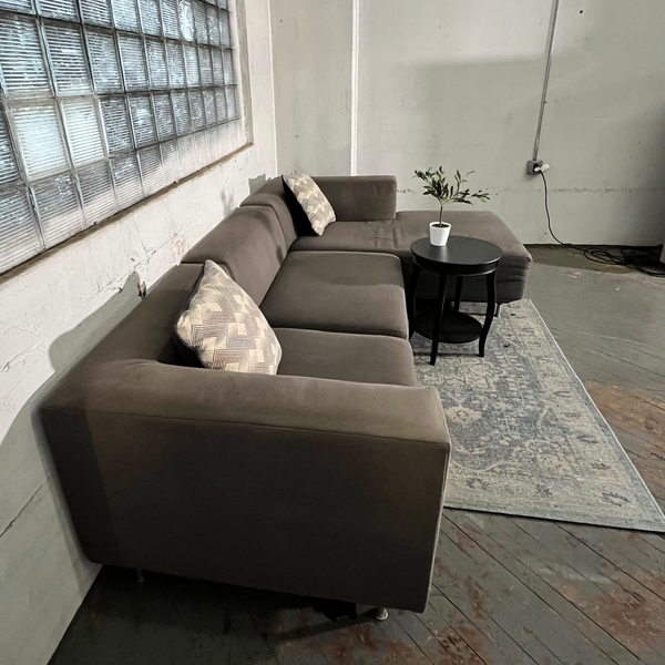 ( Free Delivery ) 117β Gray West Elm Tillary Sectional