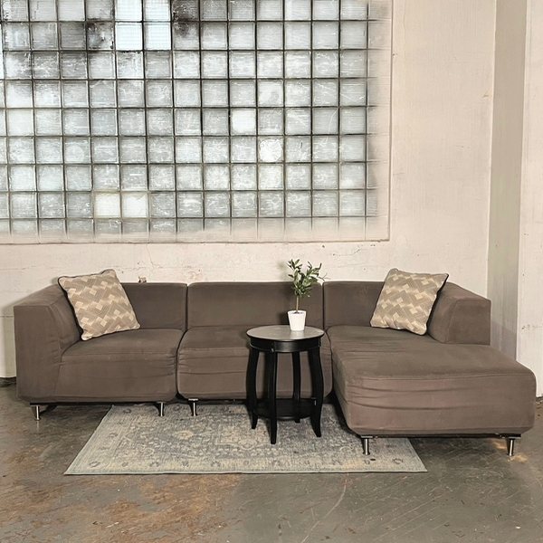 ( Free Delivery ) 117β Gray West Elm Tillary Sectional