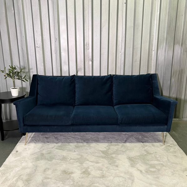 ( Free Delivery ) 78β Blue West Elm Carlo Sofa