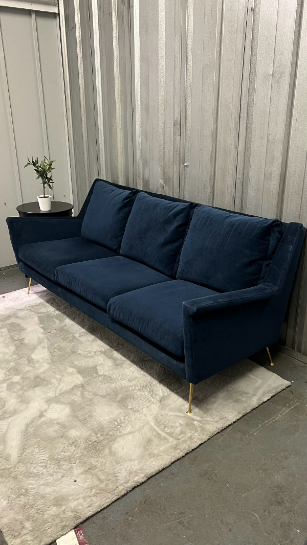 ( Free Delivery ) 78β Blue West Elm Carlo Sofa
