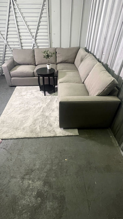 ( Free Delivery ) 103“ Gray Room and Board Linger Sectional