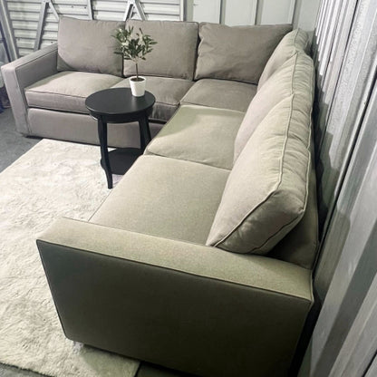 ( Free Delivery ) 103“ Gray Room and Board Linger Sectional