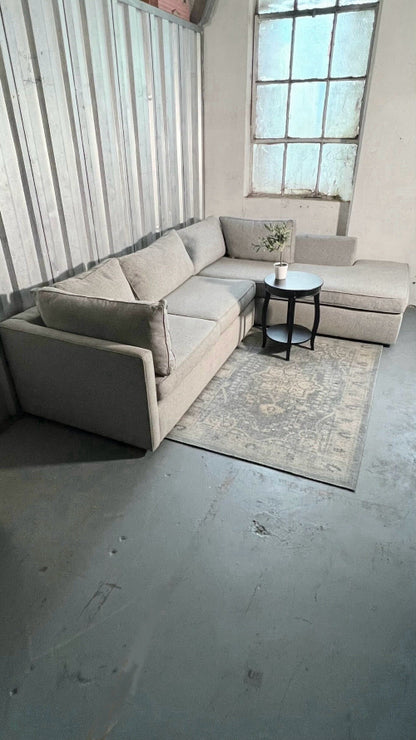 ( Free Delivery ) 112“ Gray West Elm Harris Sectional Sofa with Chaise