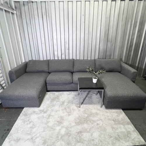 131" Gray Ikea Finnala Sectional Couch (U-chaise)