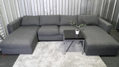 131" Gray Ikea Finnala Sectional Couch (U-chaise)