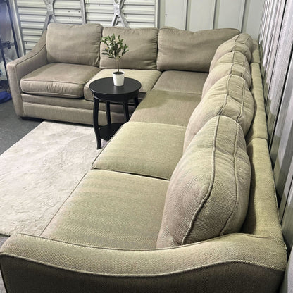 ( Free Delivery ) 110“ Beige Craft Master Sectional