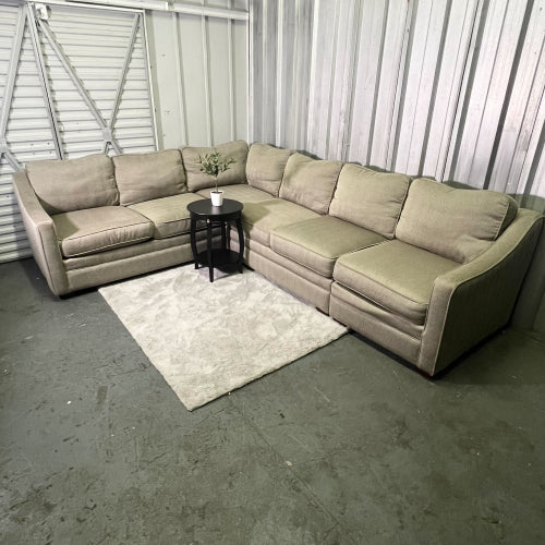 ( Free Delivery ) 110“ Beige Craft Master Sectional