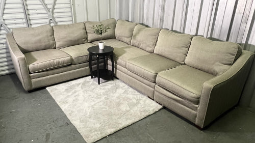 ( Free Delivery ) 110“ Beige Craft Master Sectional