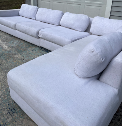 ( Free Delivery ) 146“ White West Elm Sectional