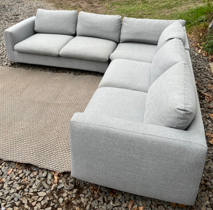 ( Free Delivery ) 101“ Reversible Gray Fabric Sectional