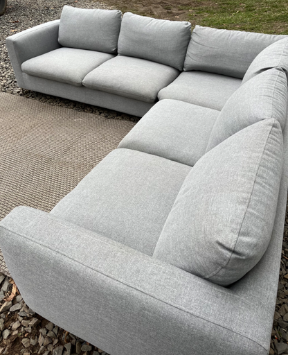 ( Free Delivery ) 101“ Reversible Gray Fabric Sectional