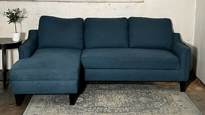 ( Free Delivery ) 83“ Blue Modern Sleeper Sectional