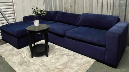 ( Free Delivery ) 115“ Blue AllModern Azel Sectional