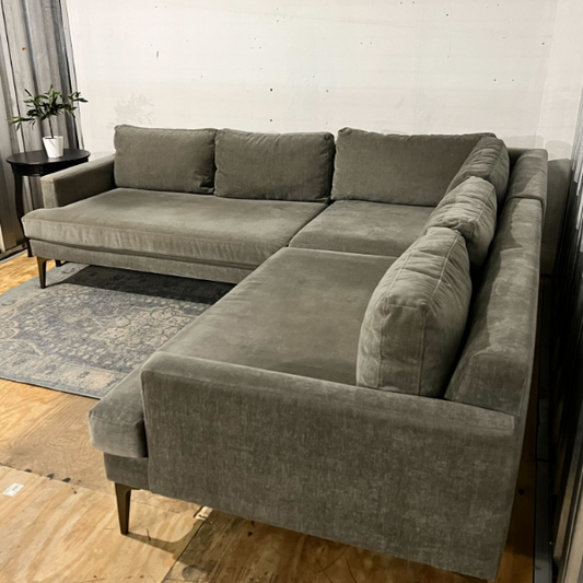 ( Free Delivery ) 96“ Gray West Elm Andes Sectional