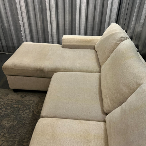 ( Free Delivery ) 86“ White Younger NA Sectional