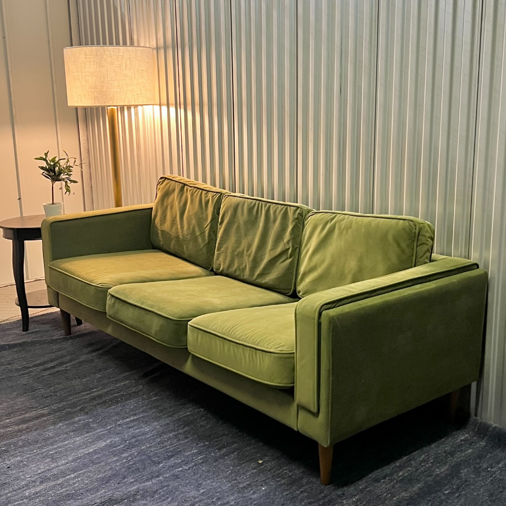 ( Free Delivery ) 87“ Green Albany Park Albany Sofa