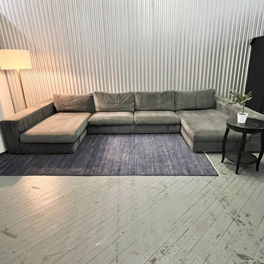 ( Free Delivery ) 150“ Gray Interior Define James Sectional