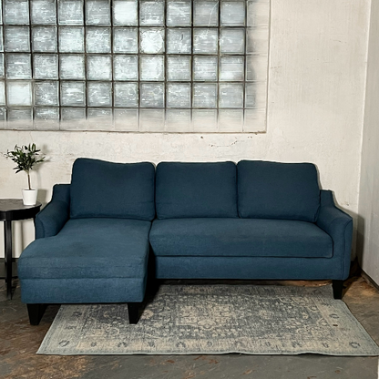 ( Free Delivery ) 83“ Blue Modern Sleeper Sectional