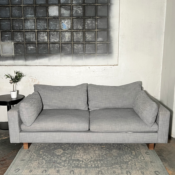 ( Free Delivery ) 85“ Gray West Elm Urban Sofa drops