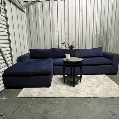 ( Free Delivery ) 115“ Blue AllModern Azel Sectional