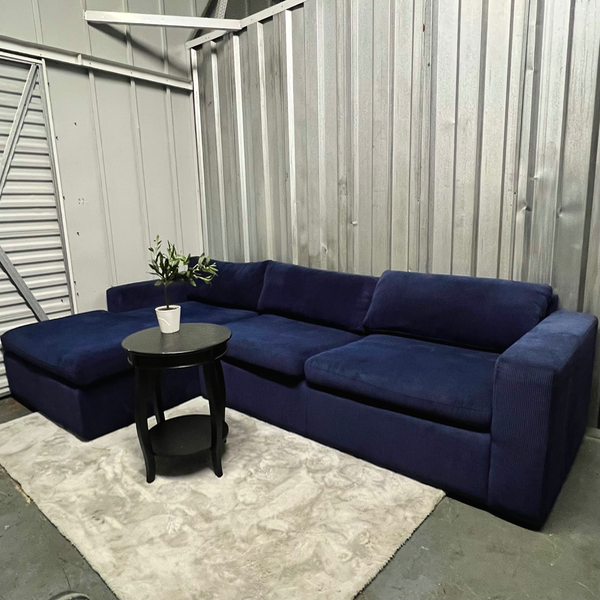 ( Free Delivery ) 115“ Blue AllModern Azel Sectional