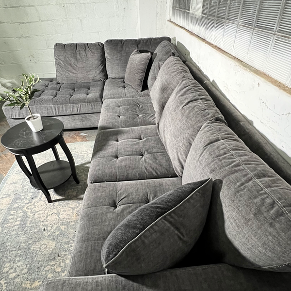 ( Free Delivery ) 122“ Gray Ashley Furniture Modern Sectional