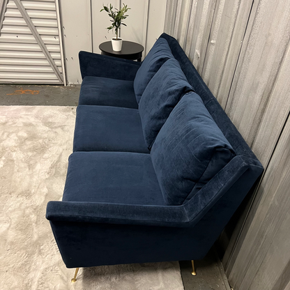 ( Free Delivery ) 78“ Blue West Elm Carlo Sofa