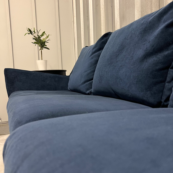 ( Free Delivery ) 78“ Blue West Elm Carlo Sofa